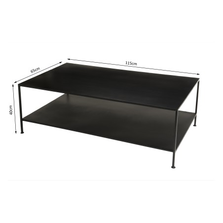 Table basse rectangulaire noire industrielle ROMAIN