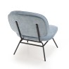 Light Blue Velvet Chair with Black Metal Legs - FANNY