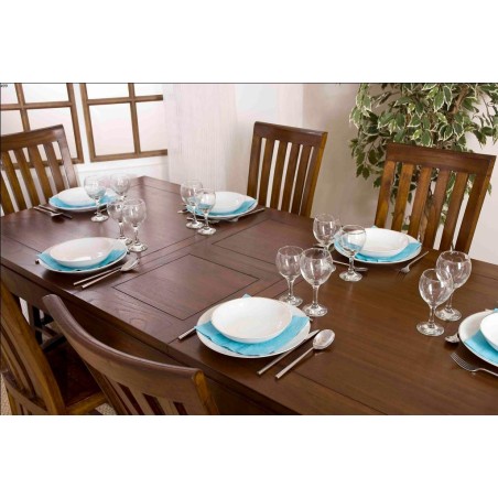 LORINE - Rectangular Dining Table in Brown with Extension, 160/200 cm