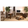 LORINE - Rectangular Dining Table in Brown with Extension, 160/200 cm