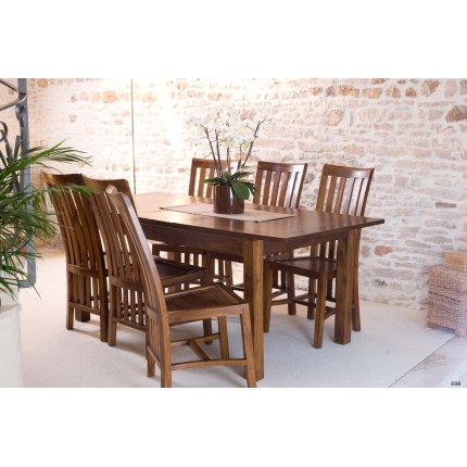 LORINE - Rectangular Dining Table in Brown with Extension, 160/200 cm