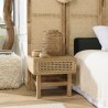 ISA Brown Bedside Table - Mango Wood and Natural Cane 1 Drawer Nightstand