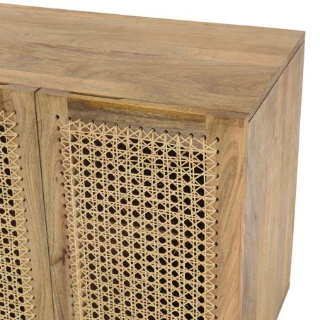 Buffet ISA - Bois de manguier et cannage naturel
