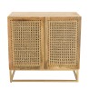 ISA - Natural 2-Door Buffet with Rattan Doors and Golden Metal Base