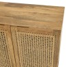 ISA - Natural 2-Door Buffet with Rattan Doors and Golden Metal Base