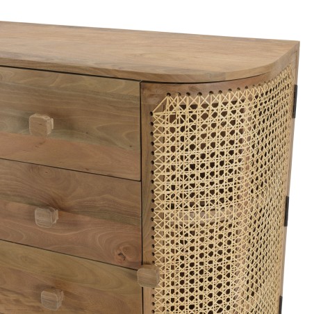ISA Brown 2-Door Cabinet with 4 Drawers | Trendy Storage Solution