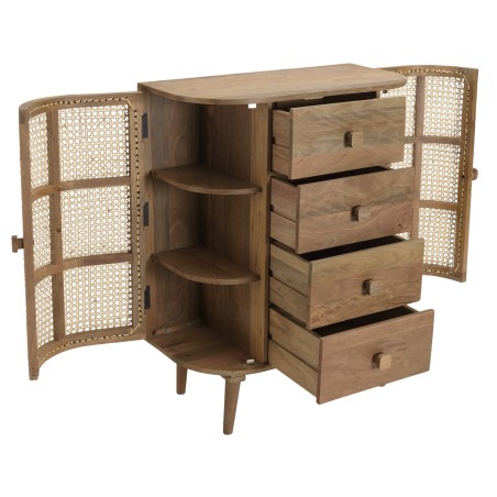ISA Brown 2-Door Cabinet with 4 Drawers | Trendy Storage Solution