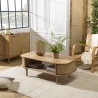 Meuble TV ISA en bois de jamelonier et cannage