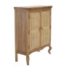 ISA Vintage Brown 2-Door Cabinet - Jamelonier Wood and Rattan