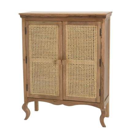 Meuble ISA - Buffet vintage en bois de jamelonier et rotin
