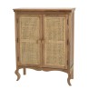 ISA Vintage Brown 2-Door Cabinet - Jamelonier Wood and Rattan
