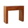 Modern Brown Teak Wood Console Table with 2 Drawers