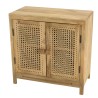 ISA - Buffet marron 2 portes bois de manguier et cannage