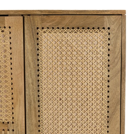 Meuble haut ISA en bois de manguier et rotin