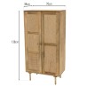 ISA Brown Tall Cabinet with 2 Doors | Mango Wood & Cane | Elegant Storage