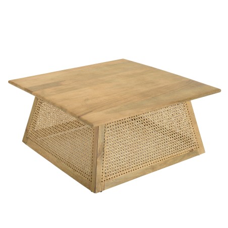 Table basse ISA - Bois de manguier et cannage