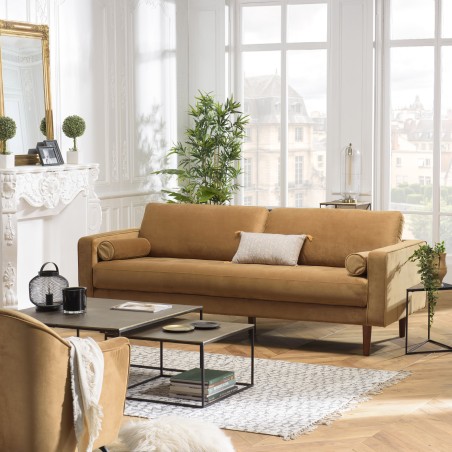 NELSON - MADRID 3 Seater Sofa in Camel Fabric