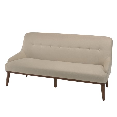 NELSON Beige 2-Seater Sofa with Wooden Legs - Comfortable and Stylish