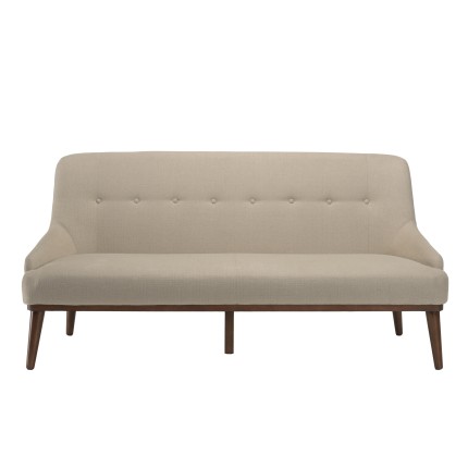 NELSON Beige 2-Seater Sofa with Wooden Legs - Comfortable and Stylish