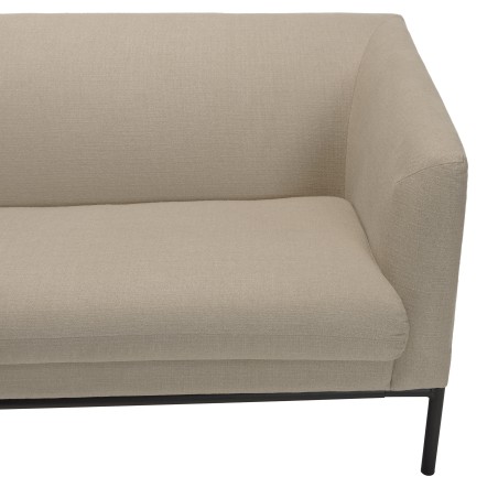 NELSON Beige 3-Seater Sofa with Black Metal Legs