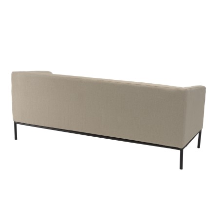 NELSON Beige 3-Seater Sofa with Black Metal Legs
