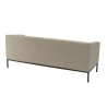 NELSON Beige 3-Seater Sofa with Black Metal Legs