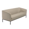 NELSON Beige 3-Seater Sofa with Black Metal Legs