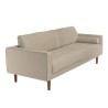 NELSON Beige 4-Seater Sofa with Wooden Legs - Large Comfortable Couch