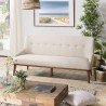 NELSON Beige 2-Seater Sofa with Wooden Legs - Comfortable and Stylish