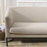 NELSON Beige 3-Seater Sofa with Black Metal Legs
