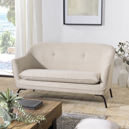 NELSON Beige 2-Seater Sofa - Cozy Living Room Furniture