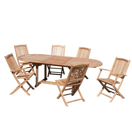 Salon de jardin en bois teck 8/10 pers - Qualité supérieure