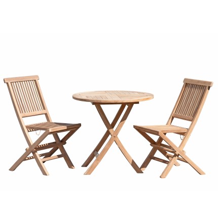 Ensemble de jardin en bois de teck pour 2 personnes