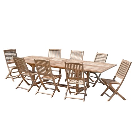 Salon de jardin en bois teck 10/12 pers.