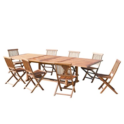 MAEVA Teak Wood Garden Furniture Set for 10/12 People